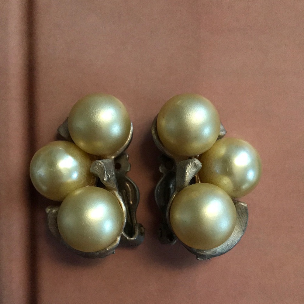 Dressy Pearl Clip Earrings